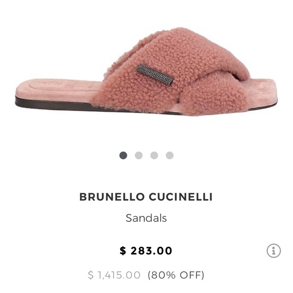 Brunello Cucinelli shearling slides sz 40 worn only handful of times $1415 EUC - Picture 1 of 10